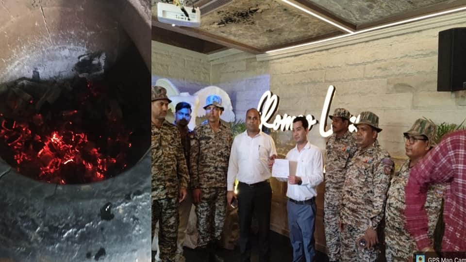 Burning coal found at Star hotels Municipal Corporation team takes action.
