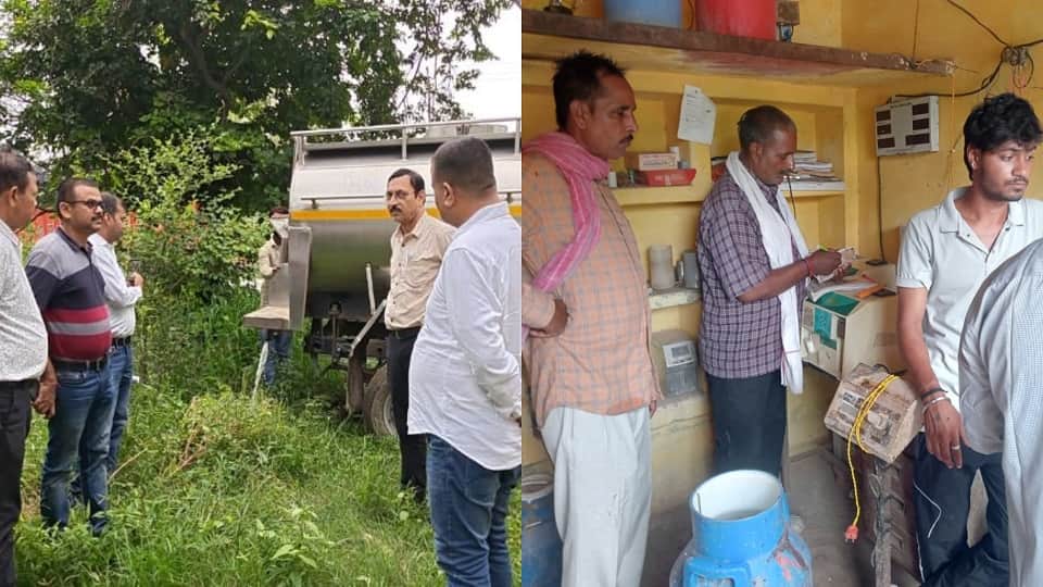 Flies and mosquitoes were found floating in milk Food Department team had it destroyed