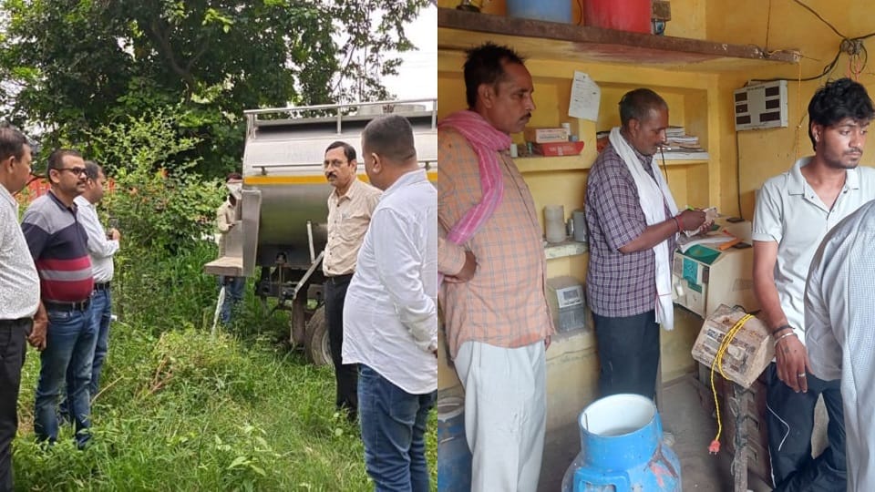 Flies and mosquitoes were found floating in milk Food Department team had it destroyed