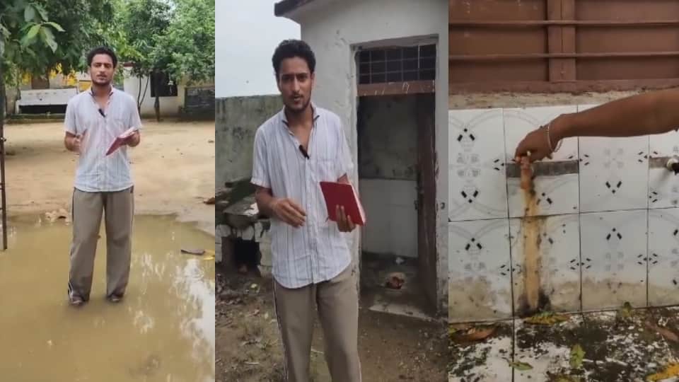 Bijnor: 'Cockroach Janata Party' activist exposes school's dilapidated state