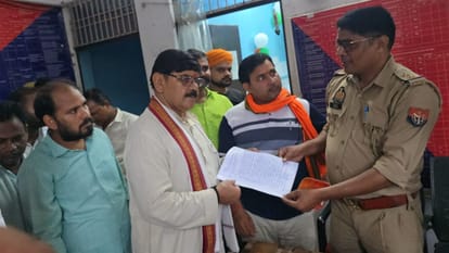 Varanasi BJP members outraged over mantras printed on saffron paper plates formal complaint lodged