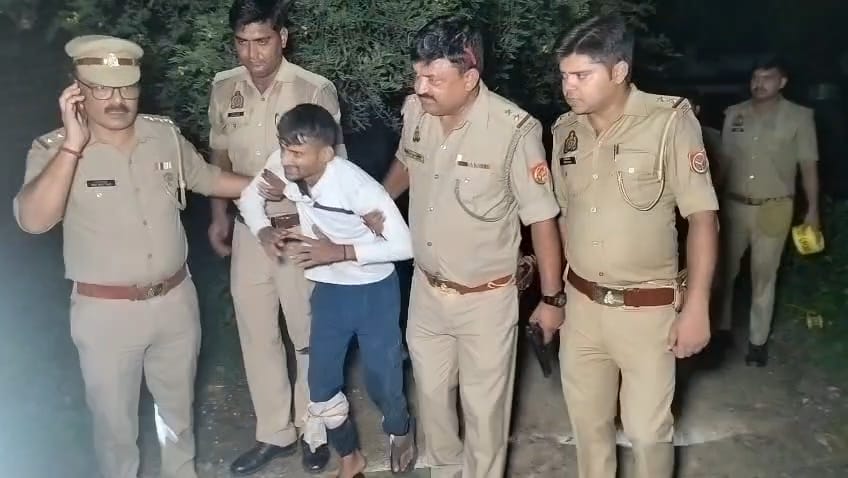 बाले लूटने वाला आरोपी मुठभेड़ में गिरफ्तार