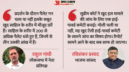 राहुल गांधी व रविशंकर प्रसाद