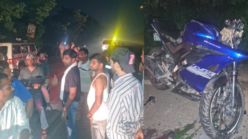 Accident in Roorkee Head on collision four motorcycles on the Kanwar track three dead six injured