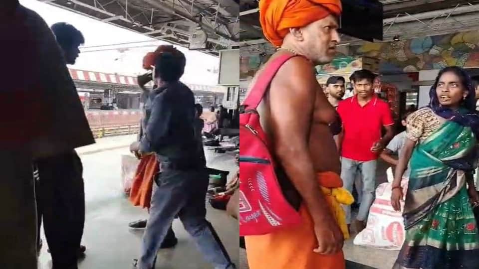 Man dressed as sadhu assaulted at Agra Cantt railway station video goes viral