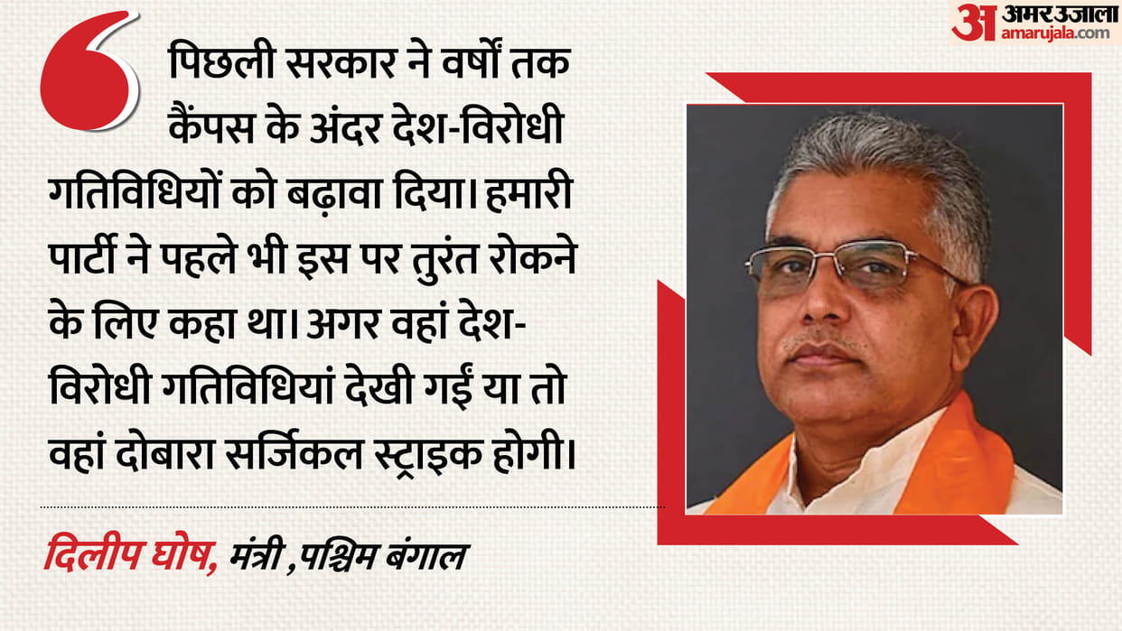 Politics over SFI-ABVP clash Anti-national slogans raised Jadavpur University Dilip Ghosh warns if repeated...