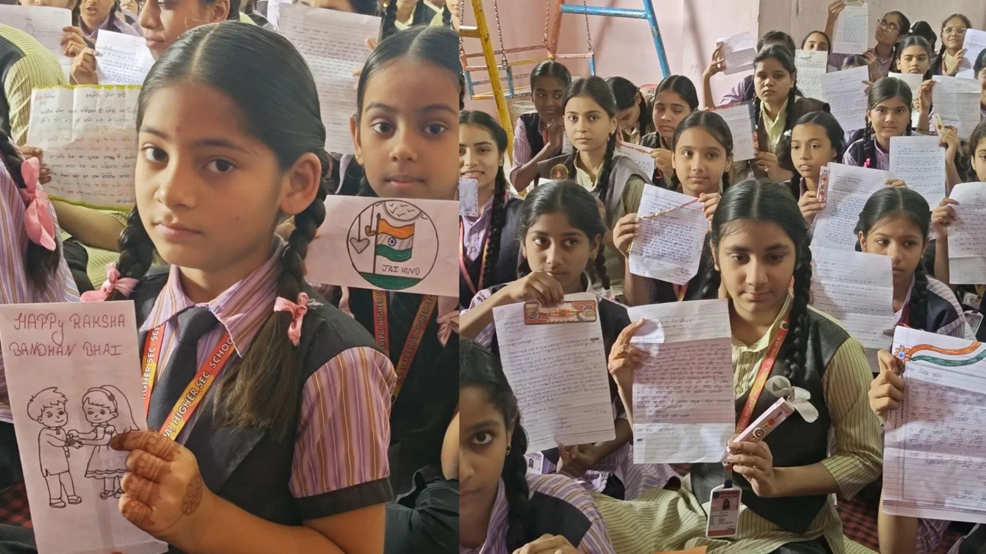 उज्जैन की छात्राओं ने सैनिकों को भेजा प्यार