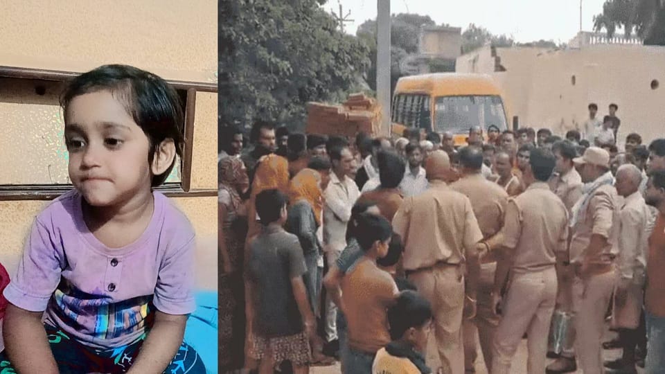 School bus runs over nursery student dies on spot in etah
