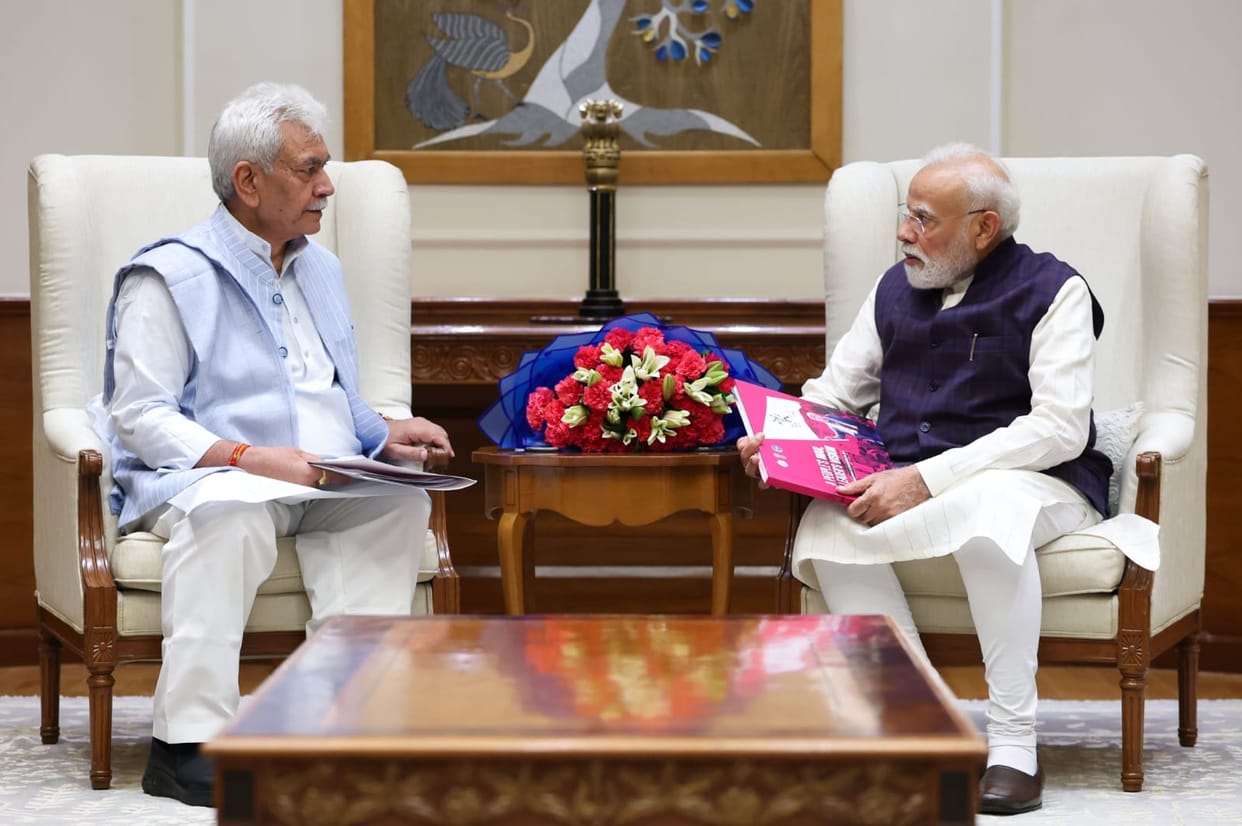 Lieutenant Governor Manoj Sinha met Prime Minister Narendra Modi.