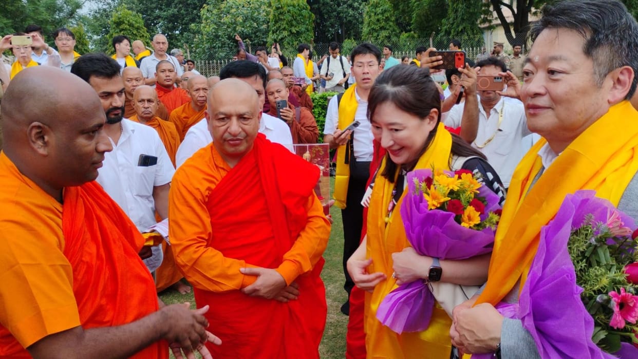 75 Japanese visitors arrived in Sarnath experienced Buddhist heritage followed footsteps deeply moved visit