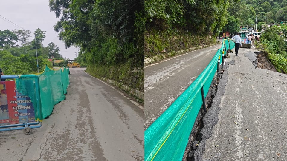 Dehradun Mussoorie Road Movement of heavy vehicles at Panniwala Bend banned until further order