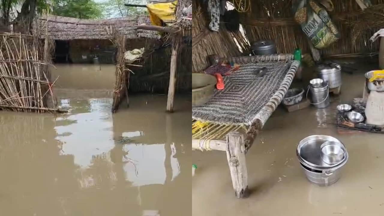 Several villages surrounded by flood water in Budaun