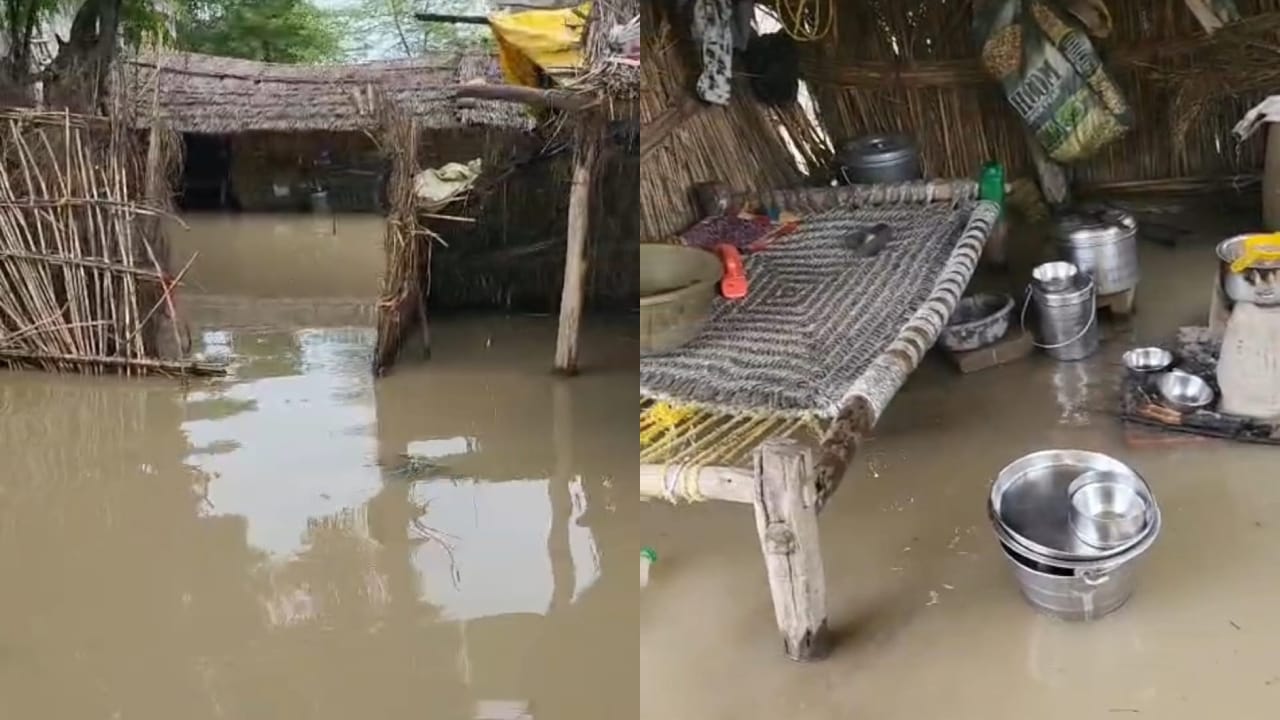 Several villages surrounded by flood water in Budaun