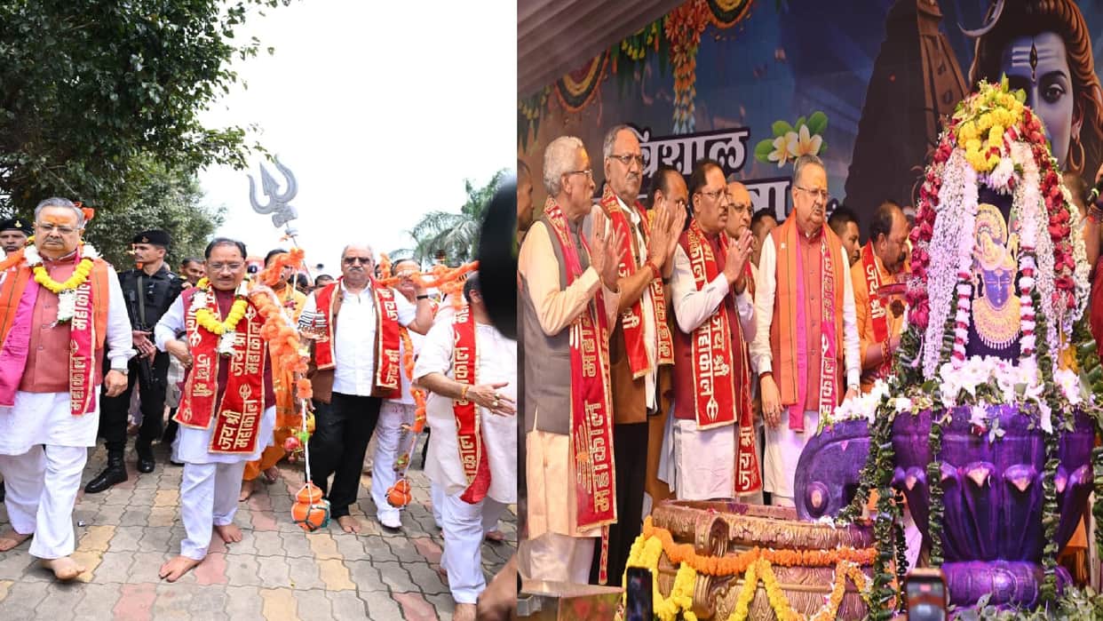CM Sai performed Rudrabhishek in the month of Sawan; wave of faith surged in Raipur during Kanwar Yatra