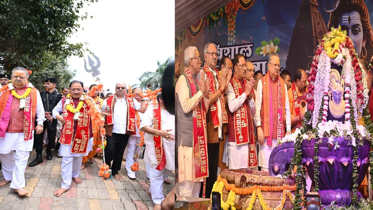 CM Sai performed Rudrabhishek in the month of Sawan; wave of faith surged in Raipur during Kanwar Yatra