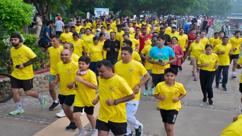 Air Force promotional marathon at Sukhna Lake