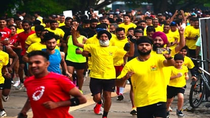 Air Force promotional marathon at Sukhna Lake