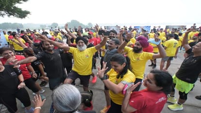 Air Force promotional marathon at Sukhna Lake