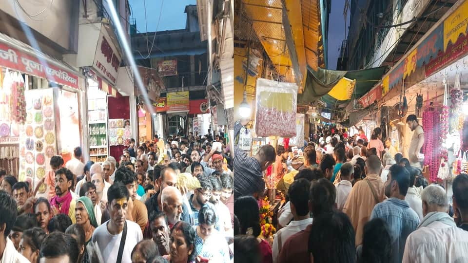 crowd of devotees thronged Banke Bihari Temple on Ekadashi in vrindavan in mathura