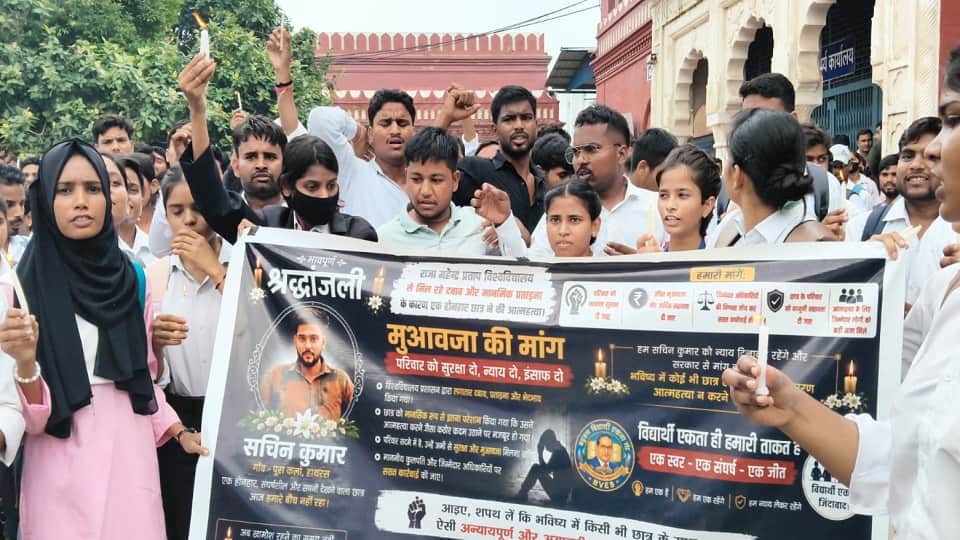 Students protest after the death of a law student