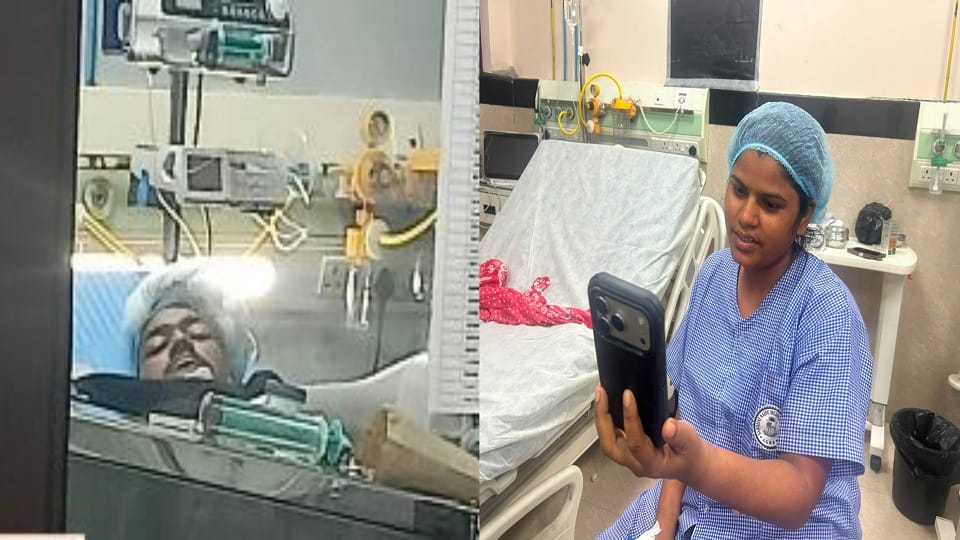 Husband and wife talk on phone after kidney transplant for first time at SN medical college Agra