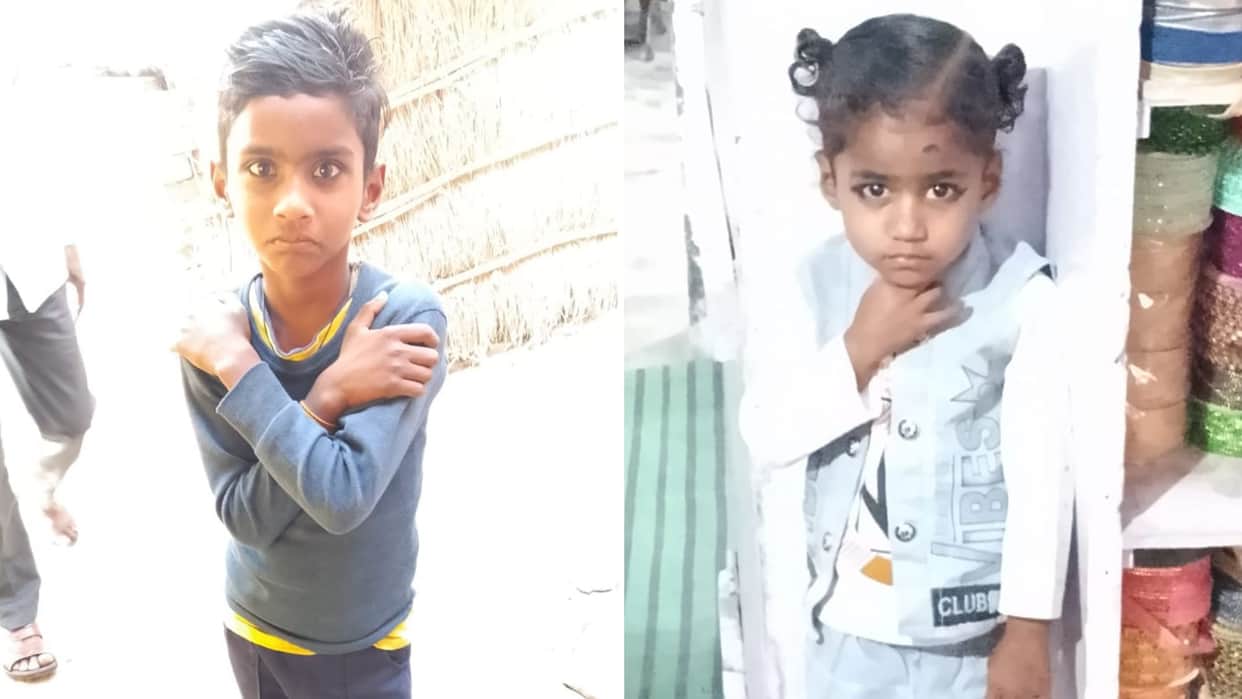 Siblings Drown in Canal Four-year-old Sakshi fell into canal while swinging Kshitij jumped save her