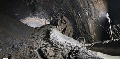 Yamunotri Highway Landslide occurs at  under-construction Silkyara tunnel video of falling debris goes viral