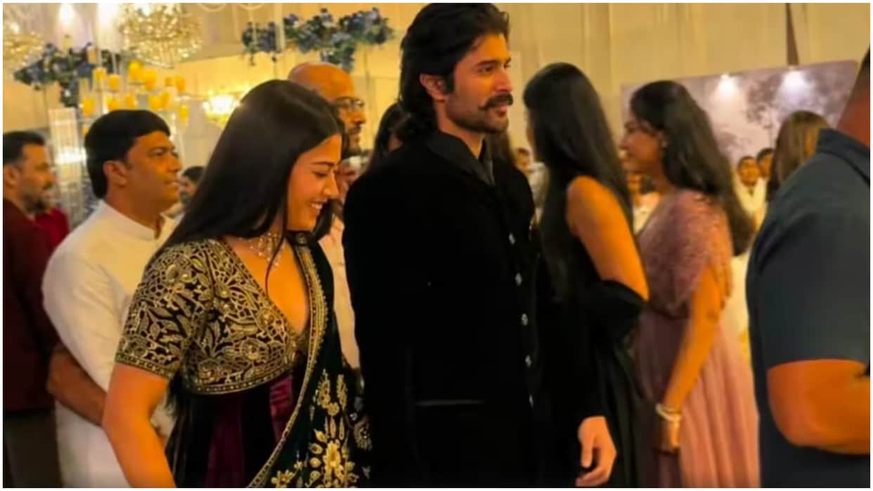 Rashmika Mandanna made her first public appearance after hip injury incident with Vijay Deverakonda