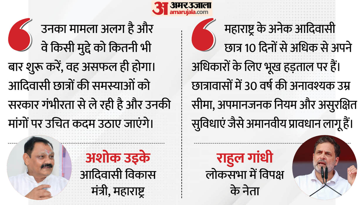Uproar over tribal students hunger strike Minister Ashok Uike hits back Rahul allegations says You arrive late