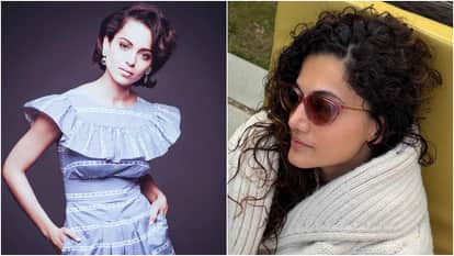 Taapsee Pannu Reaction On Kangana Ranaut Controversy at trailer launch of upcoming film Gandhari Video Viral