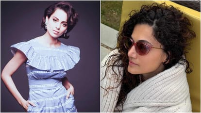 Taapsee Pannu Reaction On Kangana Ranaut Controversy at trailer launch of upcoming film Gandhari Video Viral