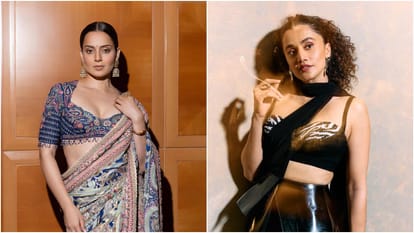 Taapsee Pannu Reaction On Kangana Ranaut Controversy at trailer launch of upcoming film Gandhari Video Viral