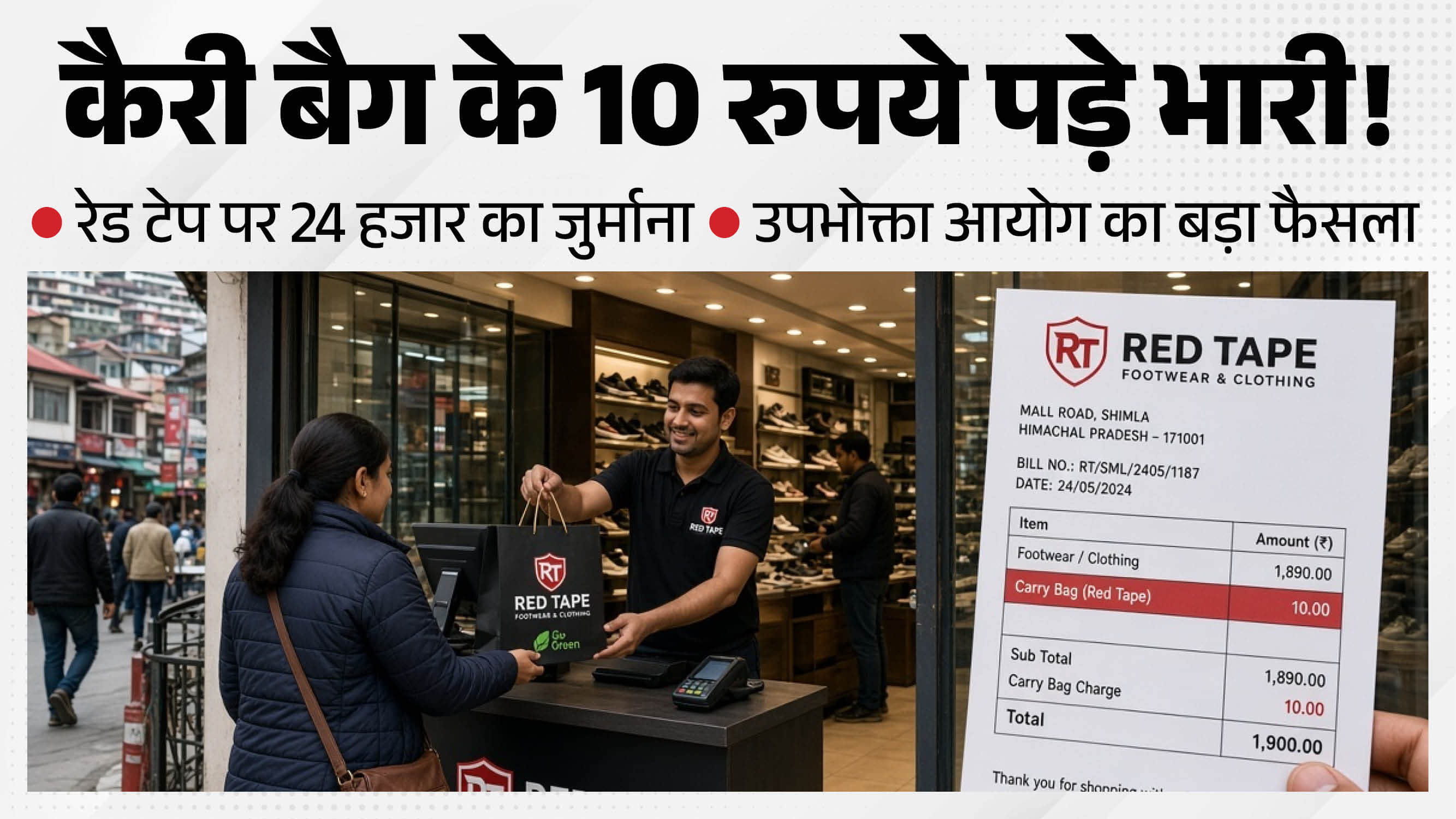 कैरी बैग के 10 रुपये लेने पड़े भारी।