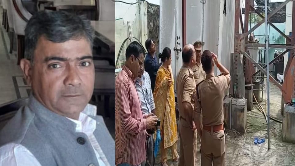 मुख्य आरक्षी का फाइल फोटो, मौके पर पुलिस