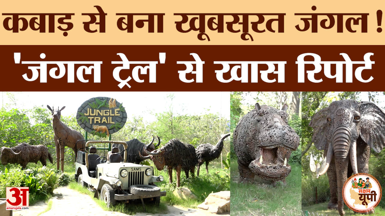Noida Ground Report: कबाड़ से बना जंगल! Jungle Trail में दिखी अनोखी कलाकारी