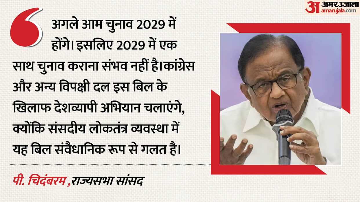 Attempt change Constitution Chidambaram questions One Nation, One Election government not allowed to succeed.