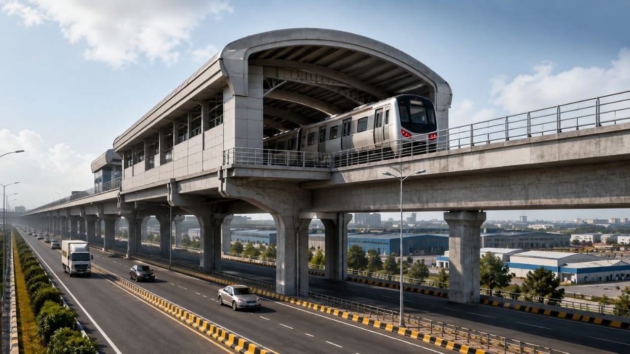 Bawana double-deck station featuring road below and metro line above awaits NHAI green signal in delhi