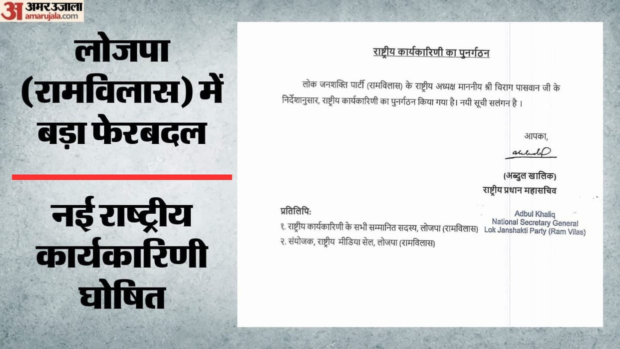 chirag paswan new ljp ram vilas national executive sanjay vivek bihar president full list