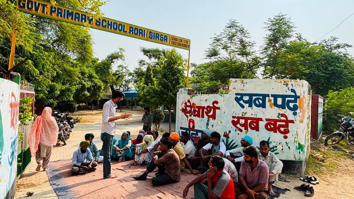 Villagers lock the Government Primary School in Rodi and stage a protest over the deputation of a teacher
