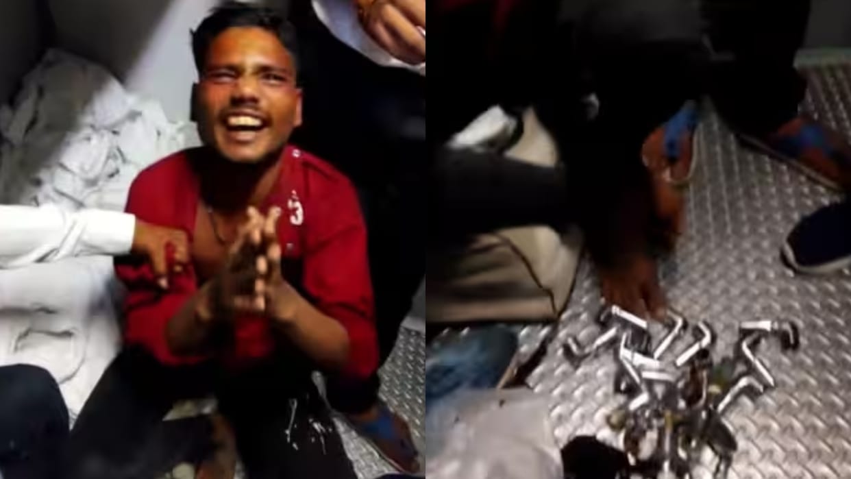 iral Video Man Caught Stealing Taps From Train Toilets Handed Over to RPF
