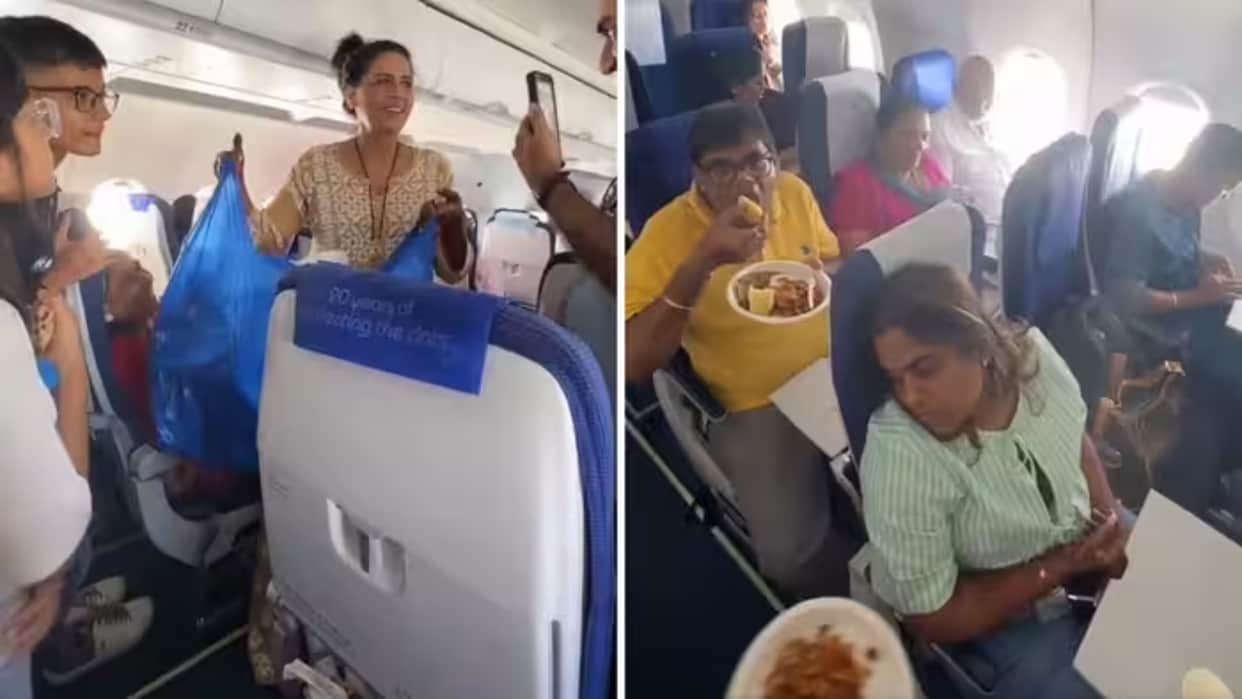 Indian Family Serves Homemade Food on Flight Viral Video Sparks Debate Over Civic Sense