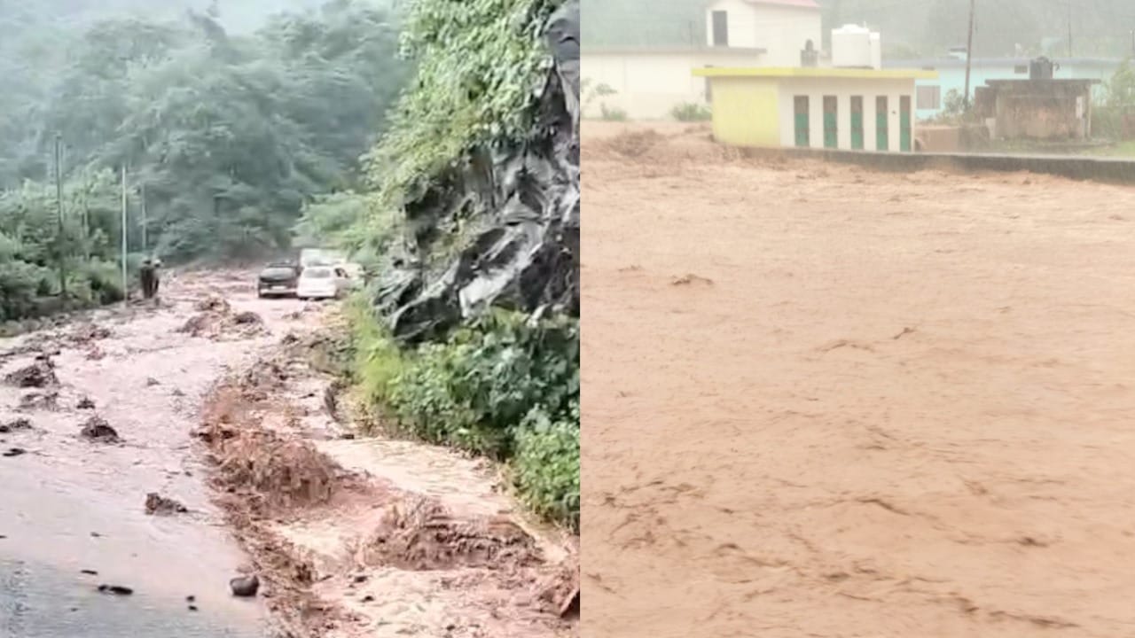सिरमाैर जिले में मूसलाधार बारिश।