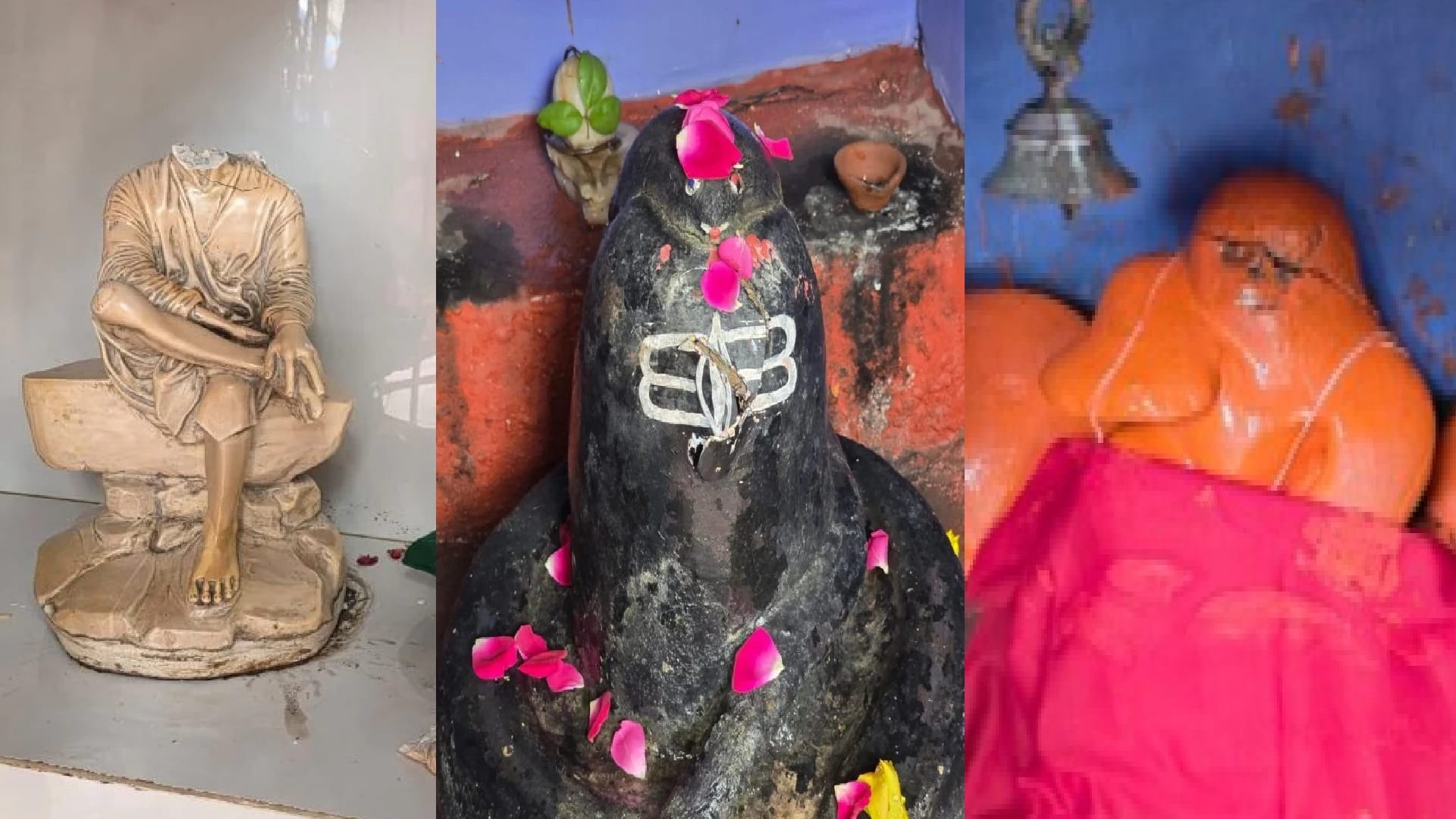 रायपुर में साईं बाबा, हनुमान और शिव की प्रतिमाएं क्षतिग्रस्त