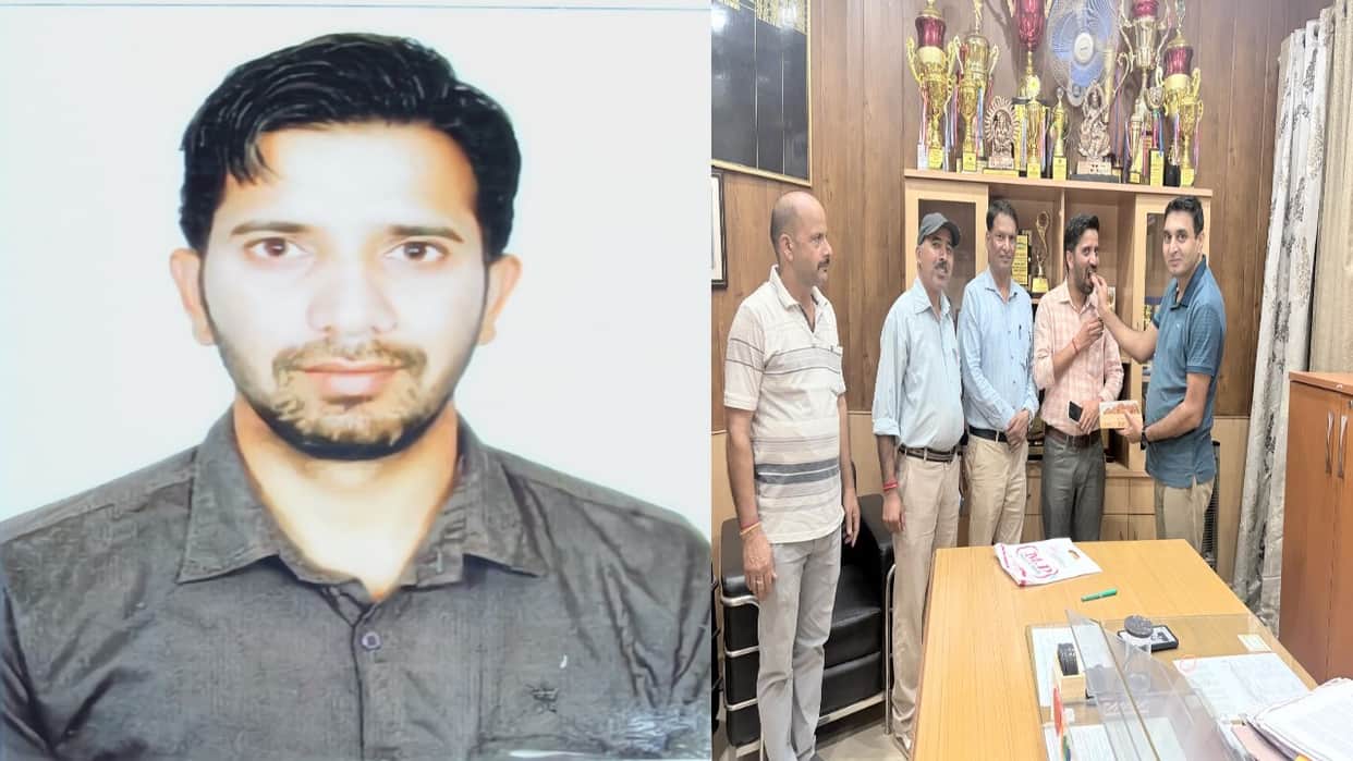 Jagmohan, an instructor at ITI Mandi, receives the National Teachers' Award.