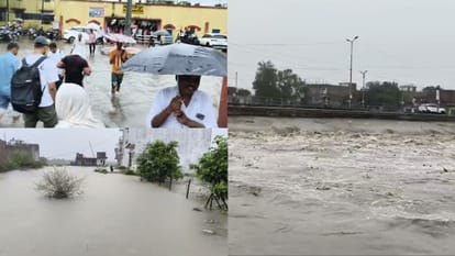 झांसी में मूसलाधार बारिश से उफनी सुखनई नदी