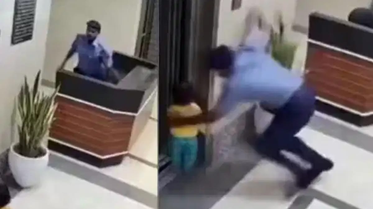 लिफ्ट के पास बच्चे के साथ होने वाला था बड़ा हादसा, गार्ड ने बिजली की रफ्तार से बचाया