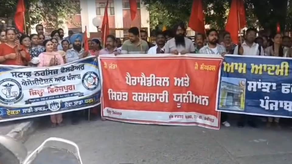 Mass strike in Punjab employees to take to streets OPDs shut CM Bhagwant Mann