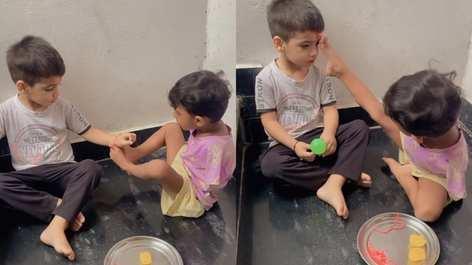 दिव्यांग बच्ची ने पैरों से बांधी राखी