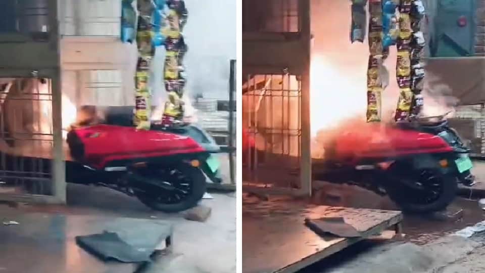 E scooter engulfed in flames while charging