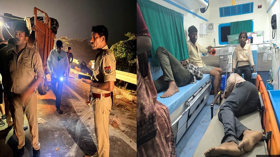 Speeding truck rams into pickup chaos and screams on highway  17 passengers injured